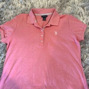 U.S. Polo Association Women’s Pink Polo Short Sleeves